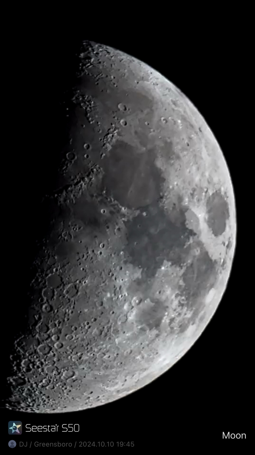 First Quarter Moon — Close-up